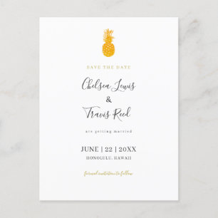 Hawaii Destination Wedding Save the Date Pineapple Aankondigingskaart
