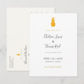 Hawaii Destination Wedding Save the Date Pineapple Aankondigingskaart (Voorkant / Achterkant)