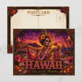Hawaii Día de los Muertos Retro Briefkaart (Voorkant / Achterkant)