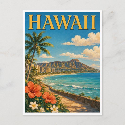 Hawaii Diamond Head GeoSaga Briefkaart (Voorkant)