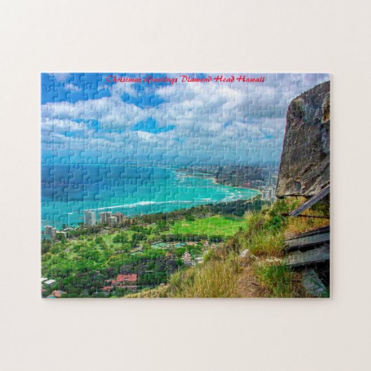 Hawaii Diamond Head. Kerstgroeten Legpuzzel (Horizontaal)