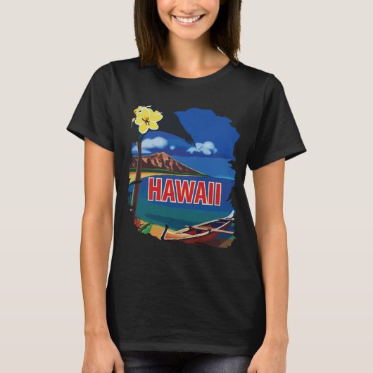 Hawaii Diamond Head Kust Blauwe Reis T-shirt (Voorkant)