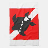 Hawaii Dive Flag Theedoek (Verticaal)