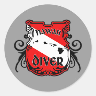 Hawaii Diver Ronde Sticker