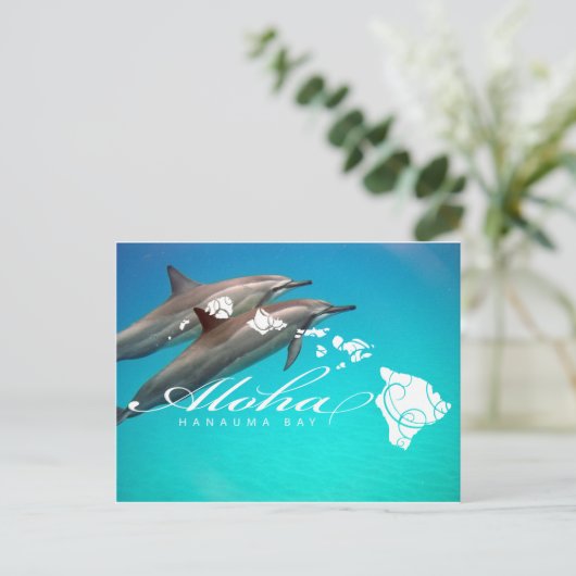 Hawaii Dolphins en Hawaï Briefkaart (Staand voorkant)