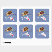 Hawaii Dolphins Turtle Vierkante Sticker (Vel)