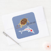 Hawaii Dolphins Turtle Vierkante Sticker (Envelop)
