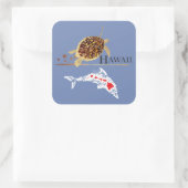 Hawaii Dolphins Turtle Vierkante Sticker (Tas)