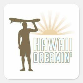 Hawaii Dreaming Vierkante Sticker