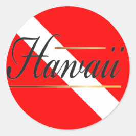 Hawaii Duikvlag Ronde Sticker