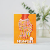 Hawaii, een meisje met een romp, een oud reisje briefkaart (Staand voorkant)