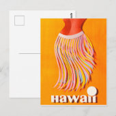 Hawaii, een meisje met een romp, een oud reisje briefkaart (Voorkant / Achterkant)