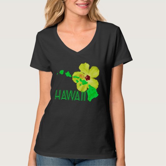 Hawaii-eiland Hibiscus Bloem T-shirt (Voorkant)