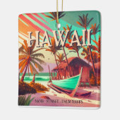 Hawaii eiland tropische zonsondergang palmboom Sou Keramisch Ornament (Links)
