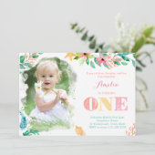 Hawaii Eilanden 1e verjaardag van de meisjespartij Kaart (Staand voorkant)