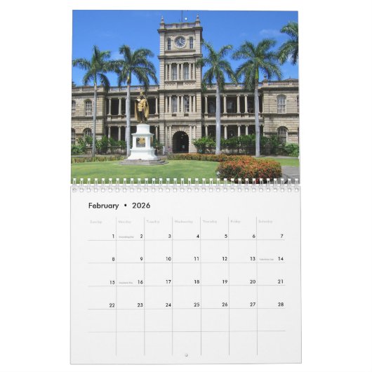 HAWAII-EILANDEN CALENDAR KALENDER (Feb 2026)