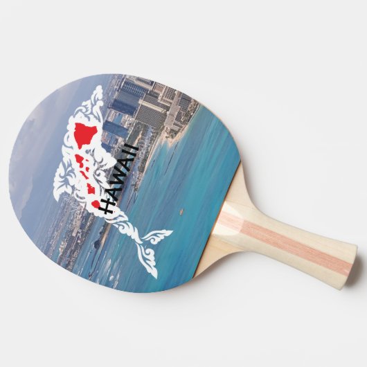 Hawaii Eilanden Dolfijn Waikiki Tafeltennisbatje (Zijkant)