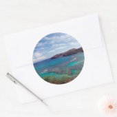 Hawaii eilanden en Hanauma Bay Ronde Sticker (Envelop)