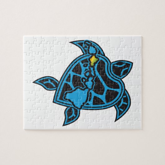 Hawaii-eilanden en Hawaii-schildpad Legpuzzel (Horizontaal)