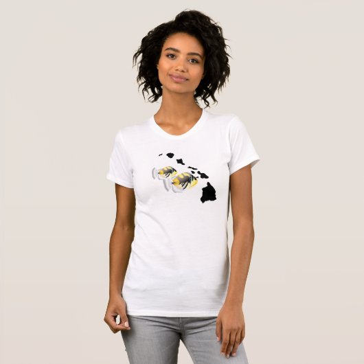 Hawaii Eilanden en Hawaii State Fish T-shirt (Voorkant volledig)