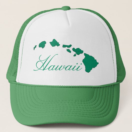 Hawaii eilanden groen wit pet (Voorkant)