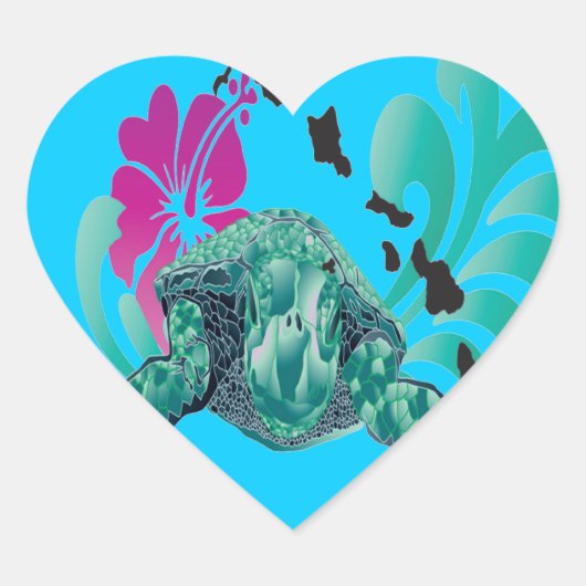 Hawaii-eilanden Hart Sticker (Voorkant)