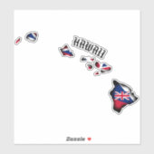 HAWAII EILANDEN HI Vlag BLK Sticker (Vel)