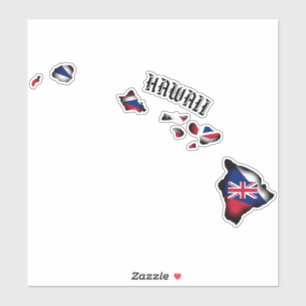 HAWAII EILANDEN HI Vlag BLK Sticker