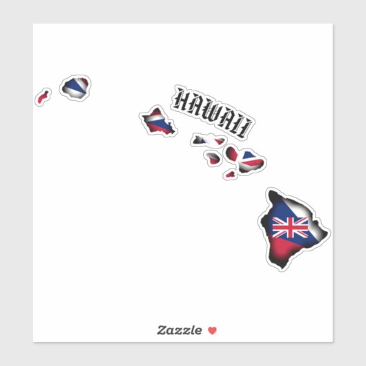HAWAII EILANDEN HI Vlag BLK Sticker (Vel)