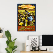 Hawaii-eilanden - Pineapple Harvest Travel Poster (Thuiskantoor)