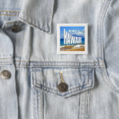 Hawaii-eilanden Vierkante Button 5,1 Cm (In situ)