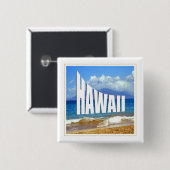 Hawaii-eilanden Vierkante Button 5,1 Cm (Voorkant /achterkant)