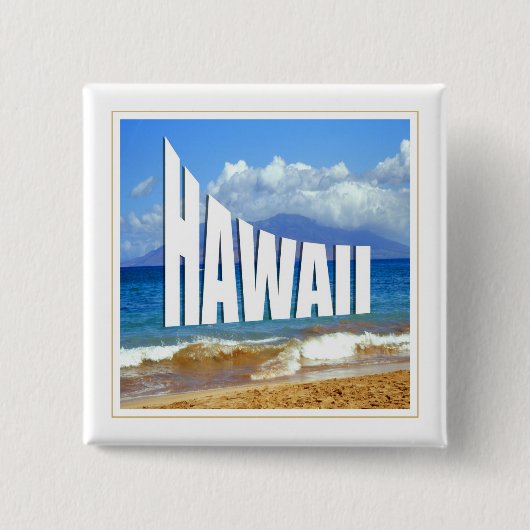 Hawaii-eilanden Vierkante Button 5,1 Cm (Voorkant)