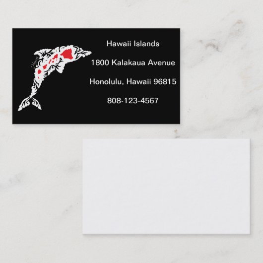 Hawaii-eilanden Visitekaartje (Voorkant / Achterkant)