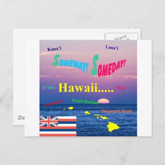 Hawaii ergens ooit briefkaart (Voorkant / Achterkant)