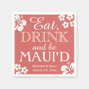 Hawaii eten, Drinken en zijn Maui 'd bruiloft serv Servet
