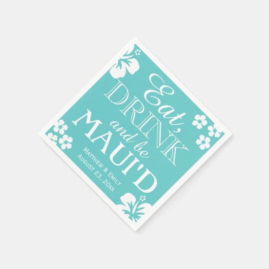 Hawaii eten, Drinken en zijn Maui 'd bruiloft serv Servetten (Hoek)