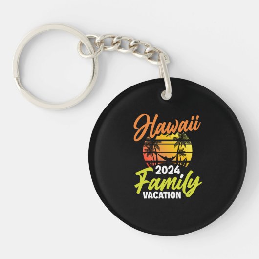 Hawaii Familie Vakantie 2024 Hawaii Surfen Surfer Sleutelhanger (Voorkant)