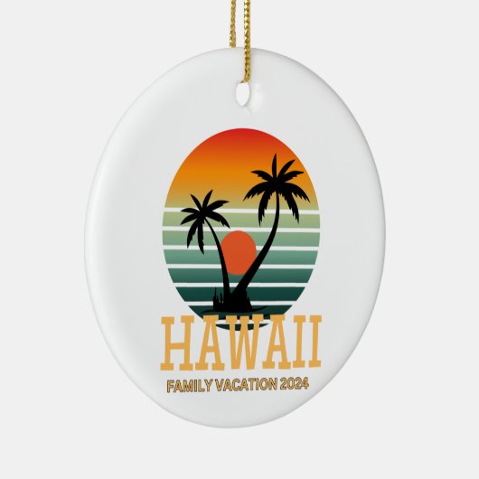 Hawaii Familie Vakantie 2024 Keramisch Ornament (Rechts)