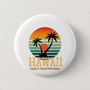 Hawaii Familie Vakantie 2024 Ronde Button 5,7 Cm