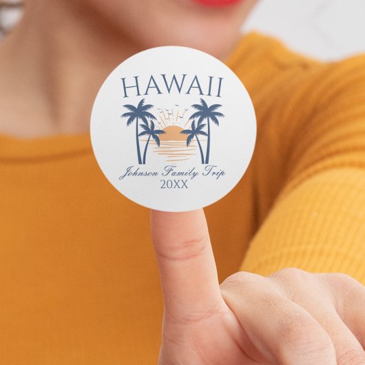 Hawaii Familie Vakantie Trip Ronde Sticker
