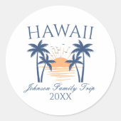 Hawaii Familie Vakantie Trip Ronde Sticker (Voorkant)