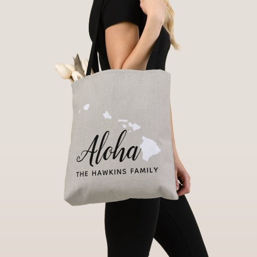 Hawaii Family Monogram State Canvas tas (Dichtbij)
