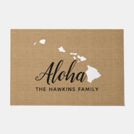 Hawaii Family Monogram State Doormat Deurmat