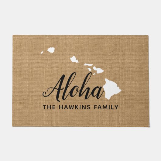 Hawaii Family Monogram State Doormat Deurmat (Voorkant)