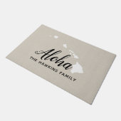 Hawaii Family Monogram State Doormat Deurmat (Schuin)