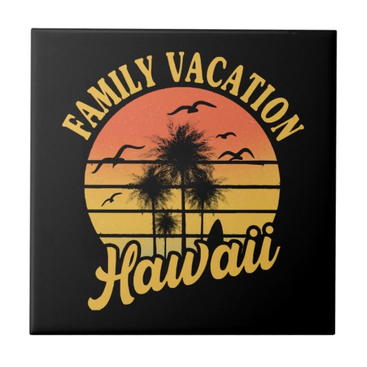 Hawaii Family Vacation 2022 Souvenir Gift Tegeltje (Voorkant)