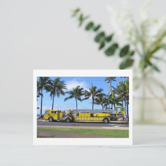 Hawaii Fire Truck Briefkaart (Staand voorkant)