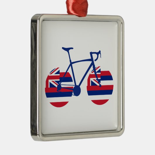 Hawaii Flag Cycling Metalen Ornament (Rechts)