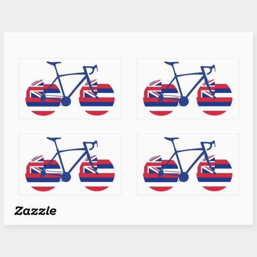 Hawaii Flag Cycling Rechthoekige Sticker (Vel)